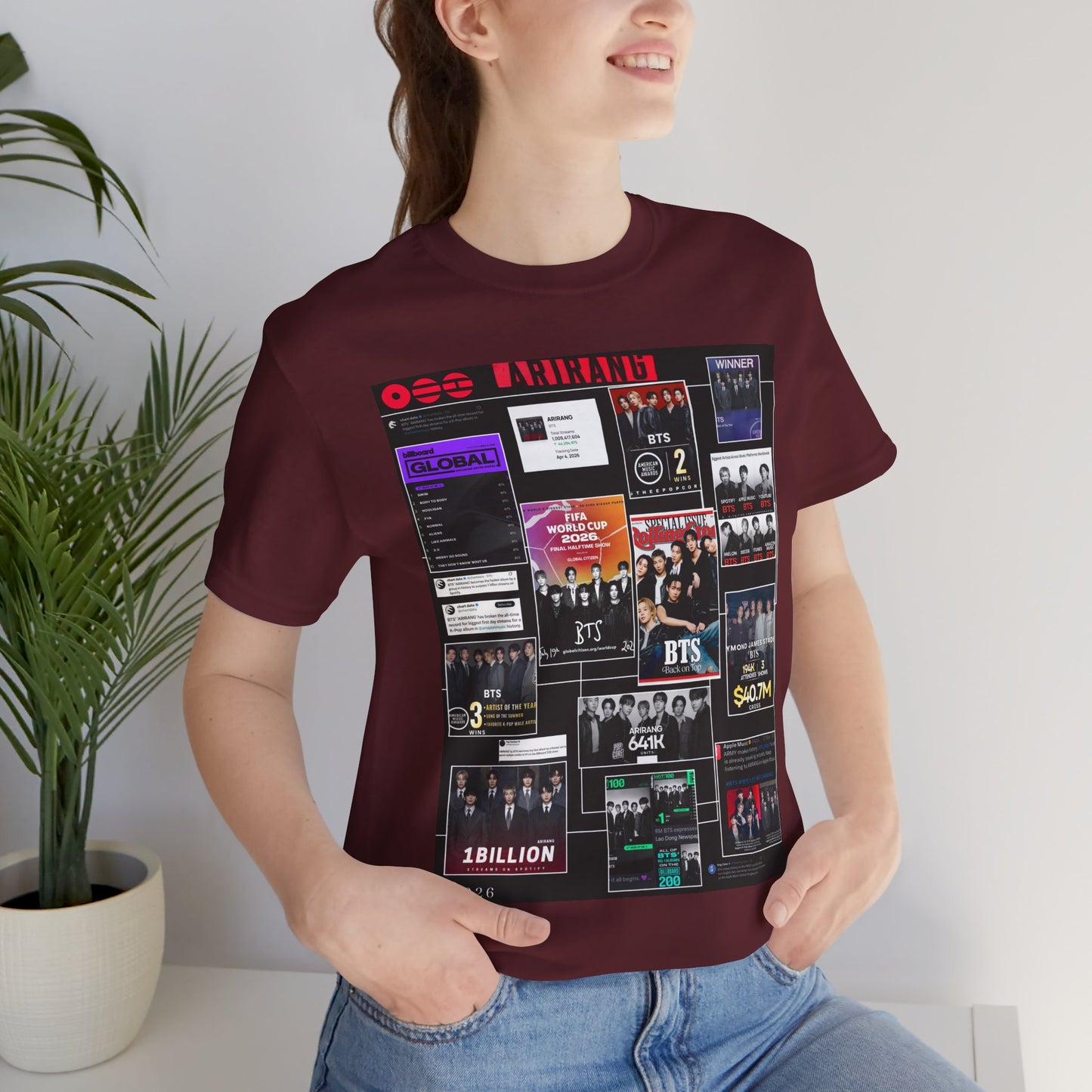 BTS  ARIRANG Collage Graphic Tee — K‑Pop Fan Tribute Shirt