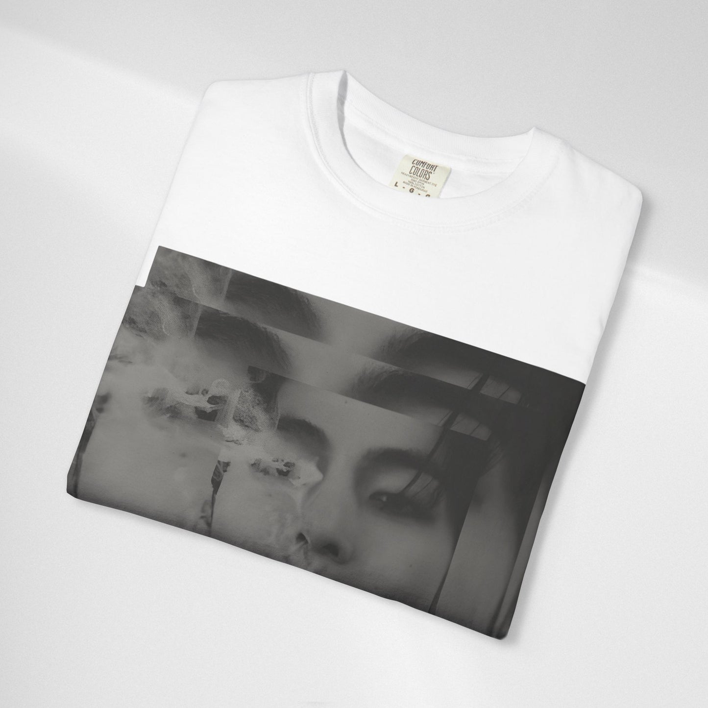 V Graphic Tee — Noir Glitch Portrait T-Shirt