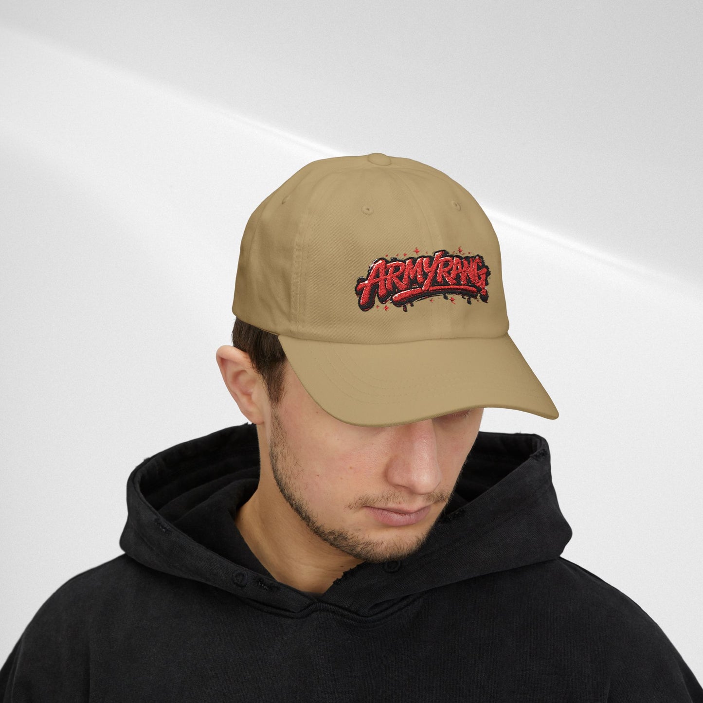 Dad Cap - Red Graffiti "ARMYRANG" Embroidered Baseball Hat