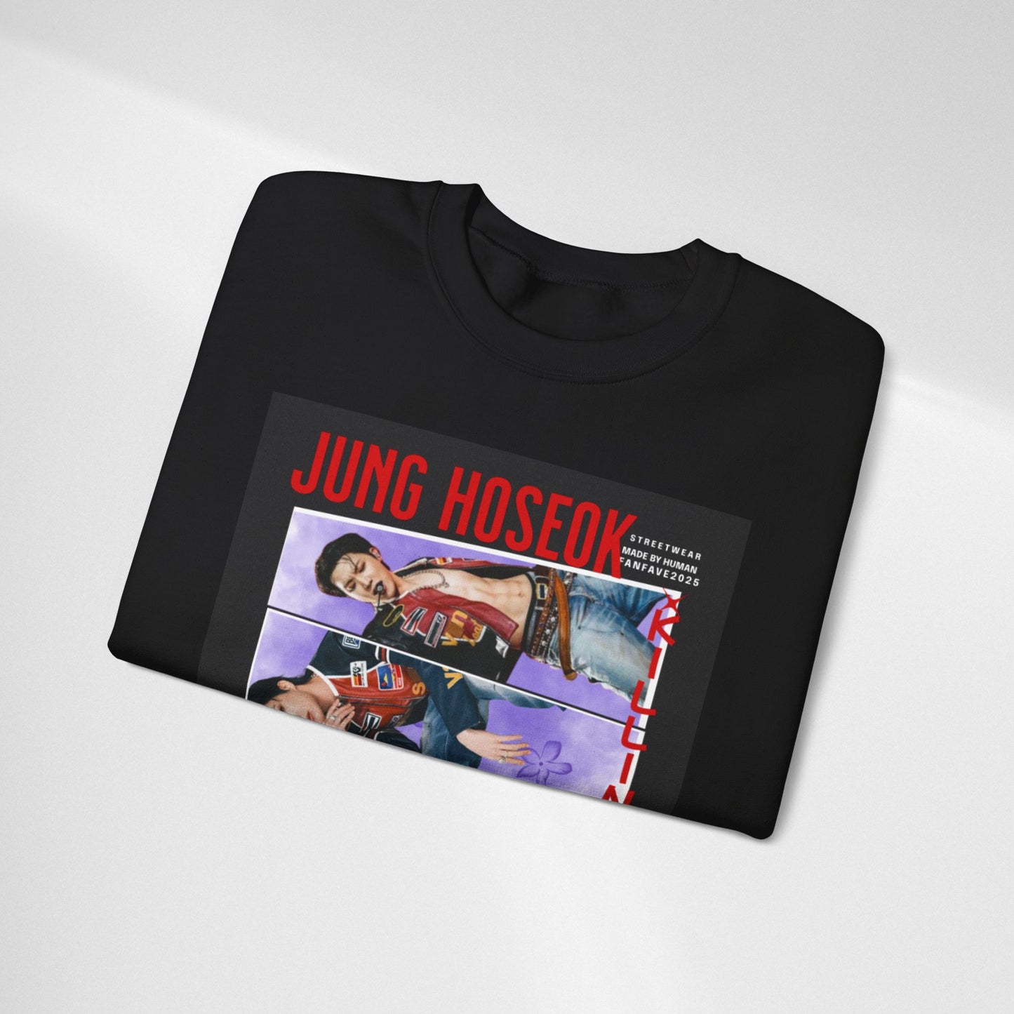 Photo Collage Crewneck Sweatshirt — 'JUNG HOSEOK' Graphic Pullover