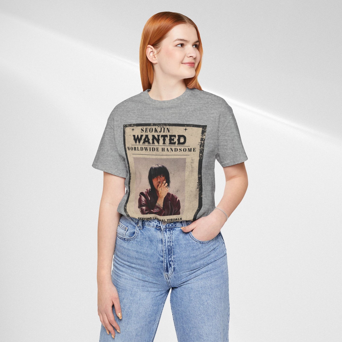 T-Shirt — 'Seokjin Wanted: Worldwide Handsome' Vintage Poster Tee