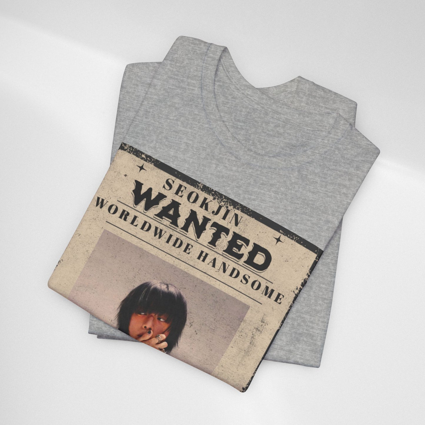 T-Shirt — 'Seokjin Wanted: Worldwide Handsome' Vintage Poster Tee