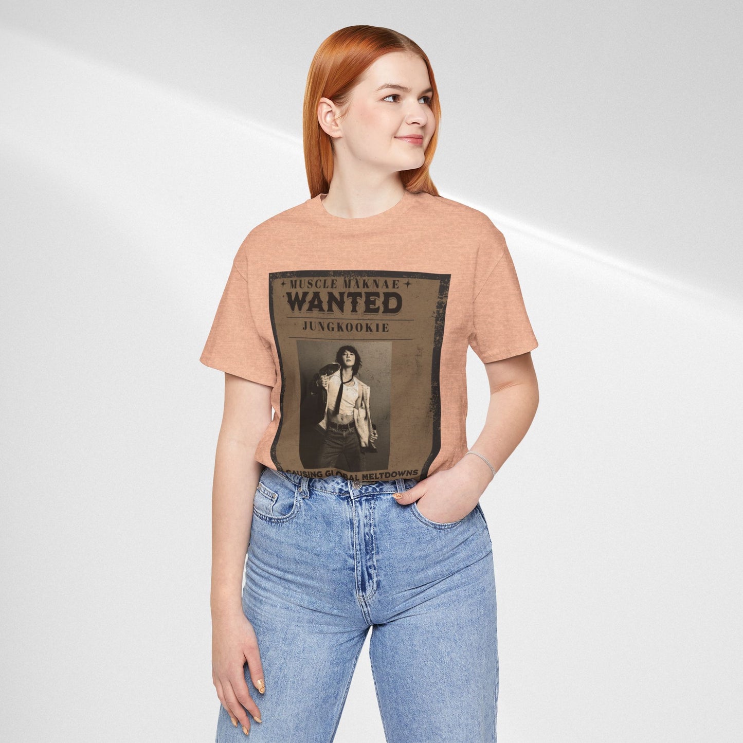 Wanted Poster Tee — 'Jungkook: Causing Global Meltdowns' Vintage K-Pop T-Shirt
