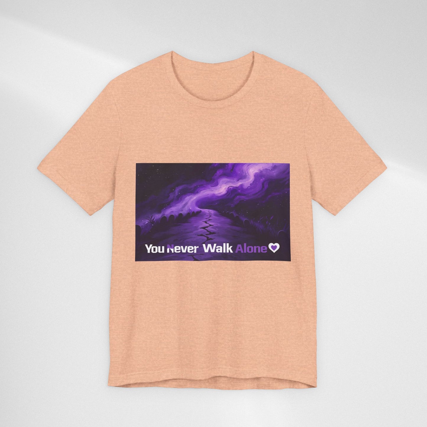 You Never Walk Alone Tee — Purple Night Stairway Graphic T‑Shirt