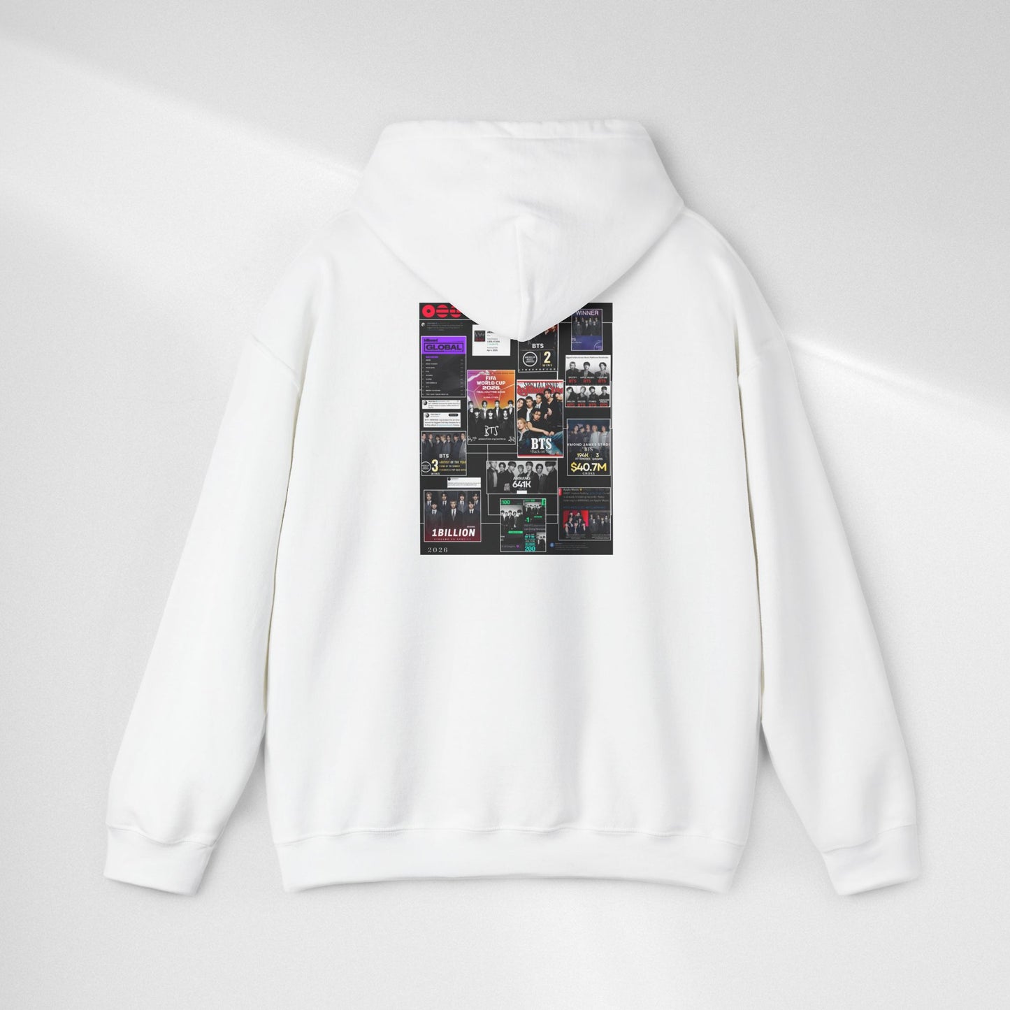 BTS ARIRANG Band Poster Collage Hoodie — Vintage Gig Tour Graphic Sweatshirt