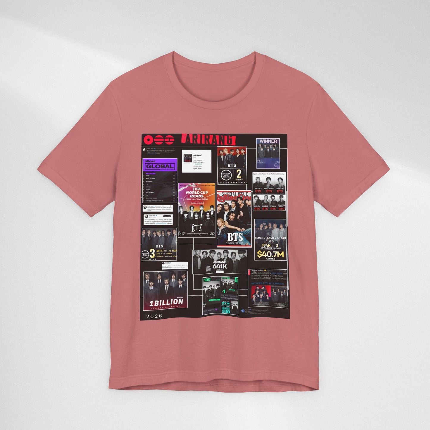 BTS  ARIRANG Collage Graphic Tee — K‑Pop Fan Tribute Shirt