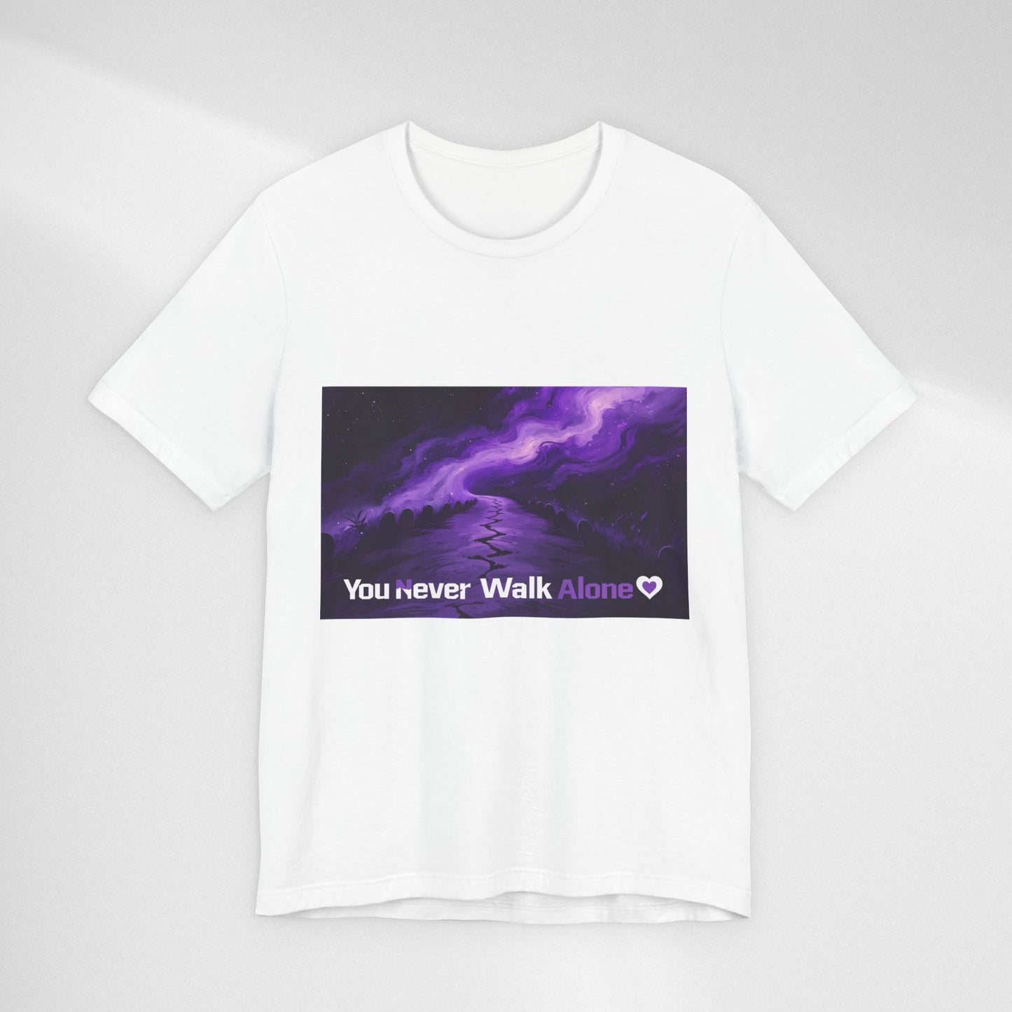You Never Walk Alone Tee — Purple Night Stairway Graphic T‑Shirt