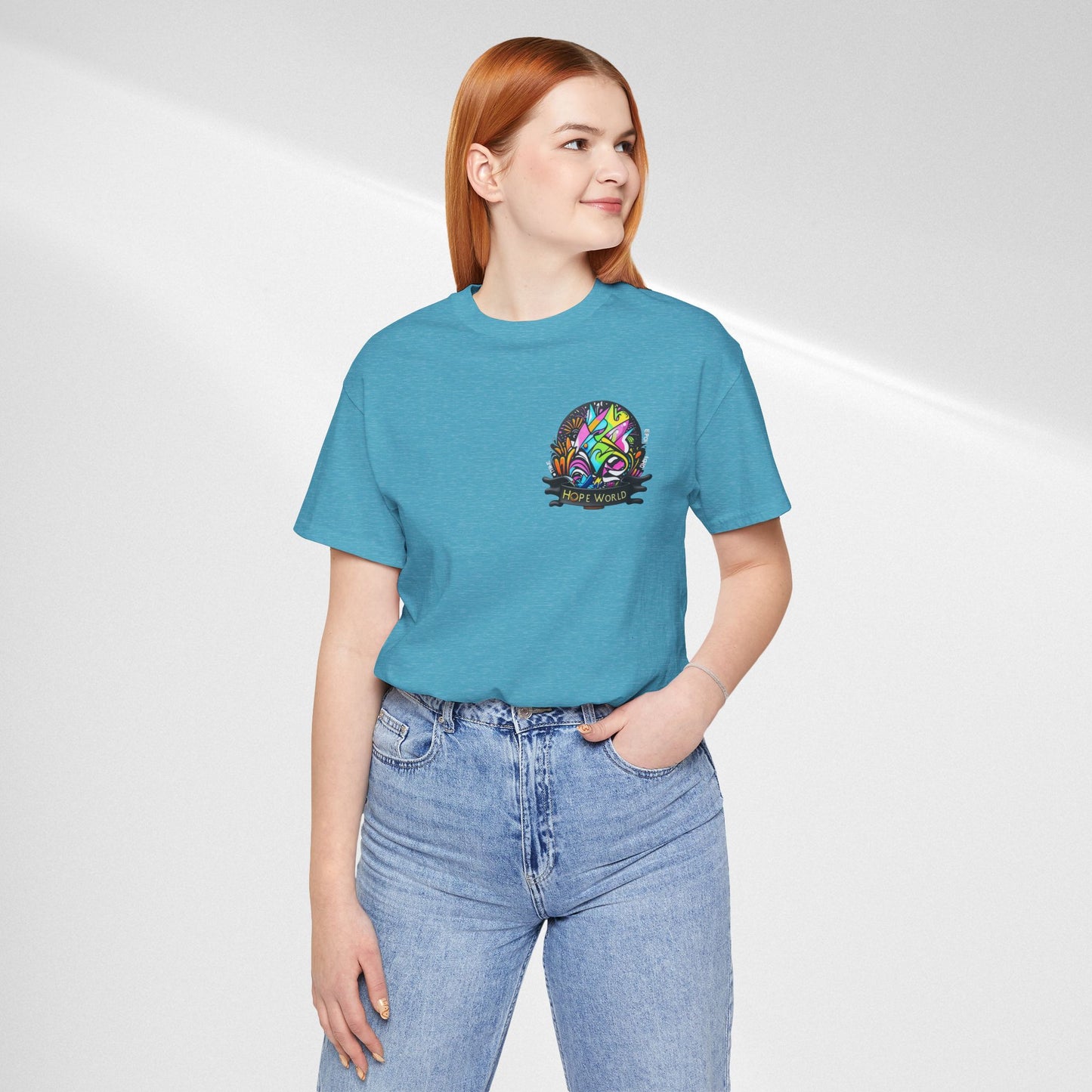 Hope World Graphic Tee — Colorful Graffiti BTS-Inspired Shirt
