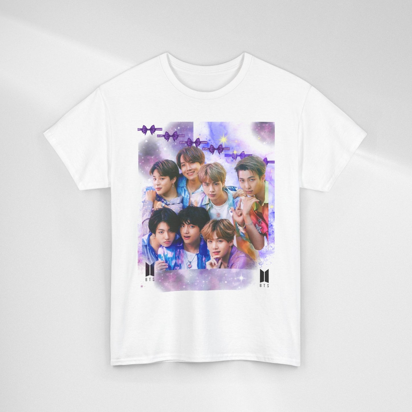 BTS Collage Tee — Purple Dream Photo Graphic T-Shirt