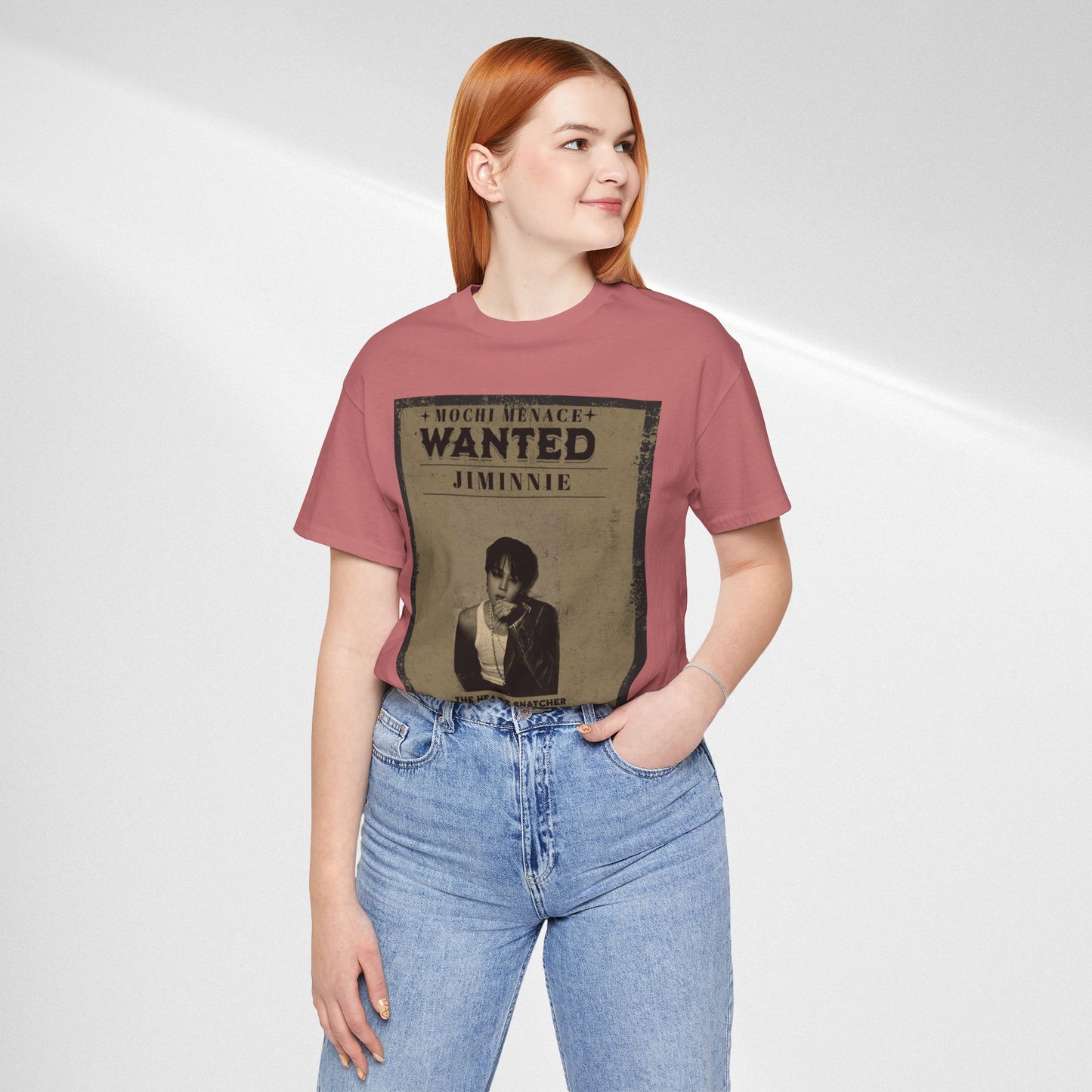 JIMIN Wanted Poster Graphic Tee — 'Mischief Menace' Vintage Style