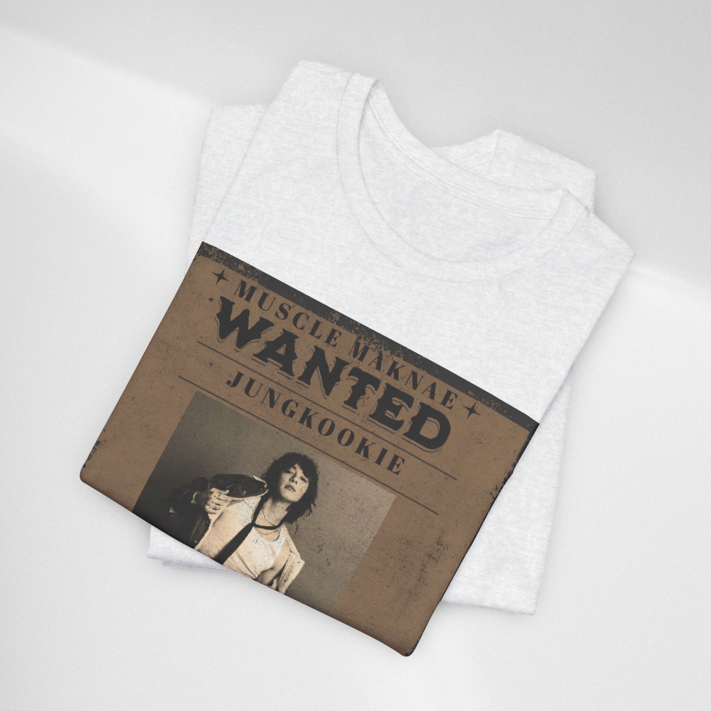 Wanted Poster Tee — 'Jungkook: Causing Global Meltdowns' Vintage K-Pop T-Shirt
