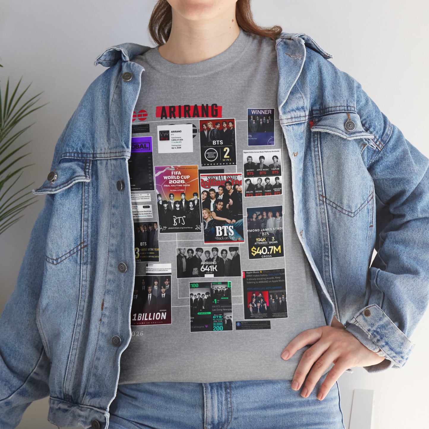 BTS ARIRANG Collage Tee — Iconic Albums & Milestones Graphic T-Shirt
