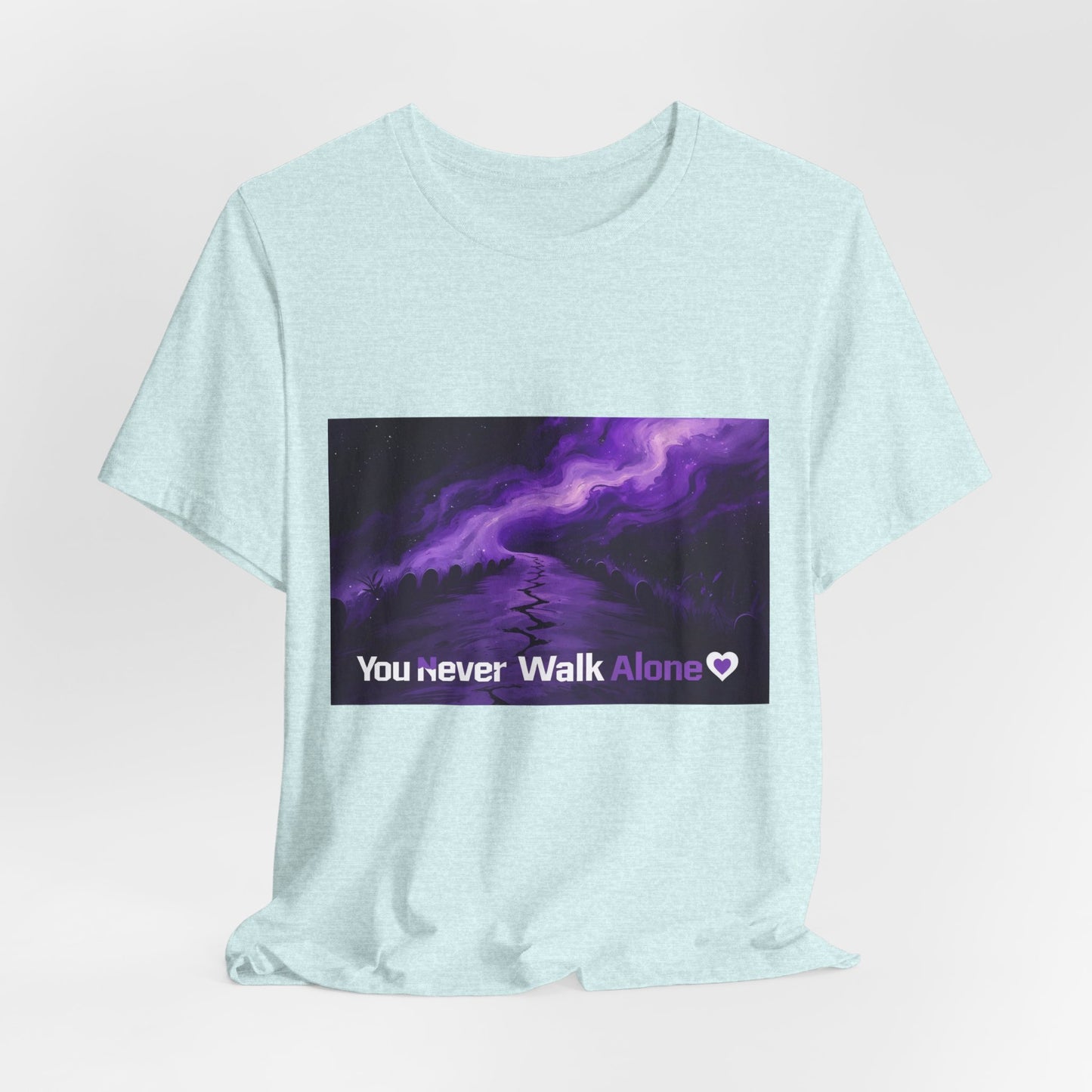 You Never Walk Alone Tee — Purple Night Stairway Graphic T‑Shirt