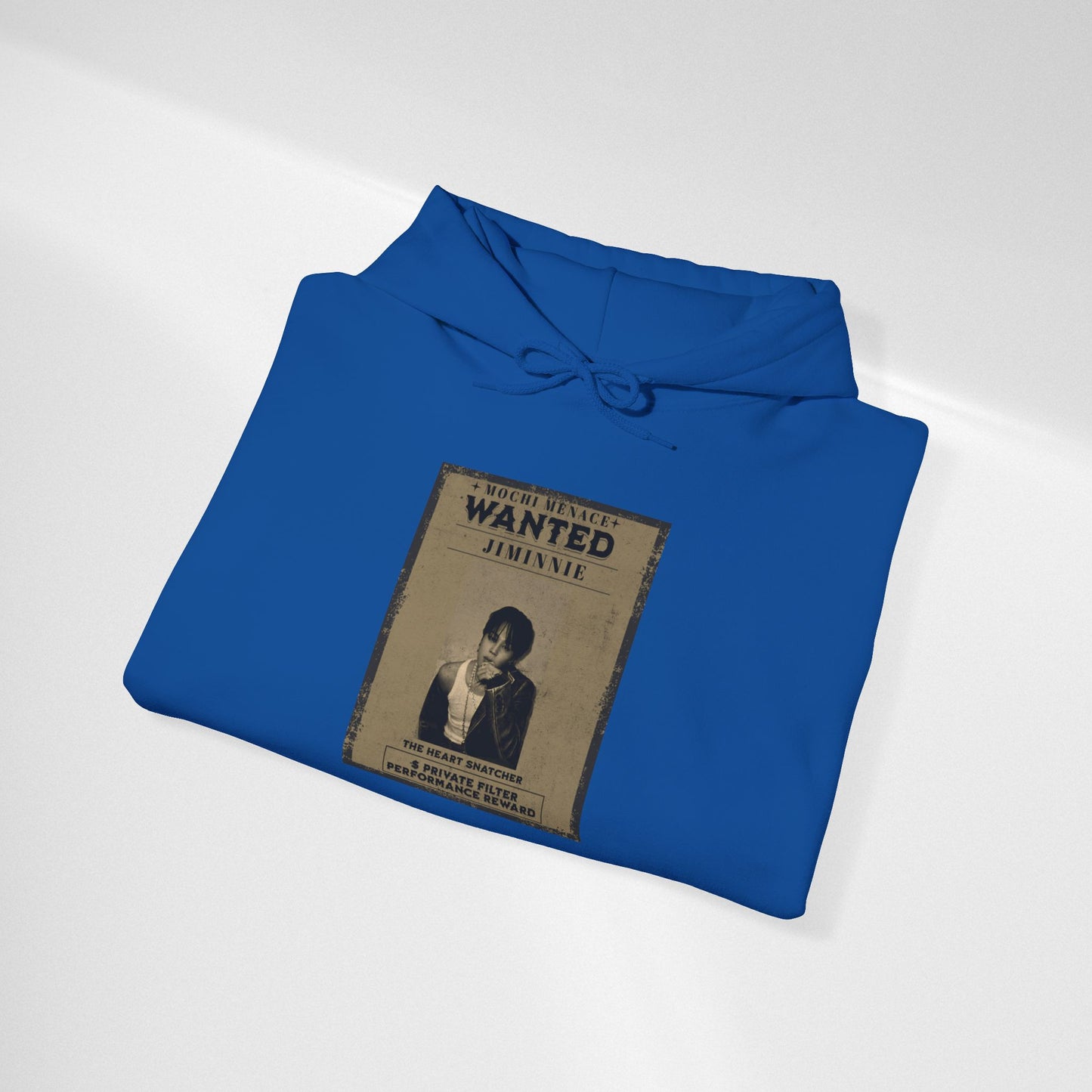 JIMIN Wanted Poster Hoodie — Vintage Photo "Wanted" Graphic Sweatshirt