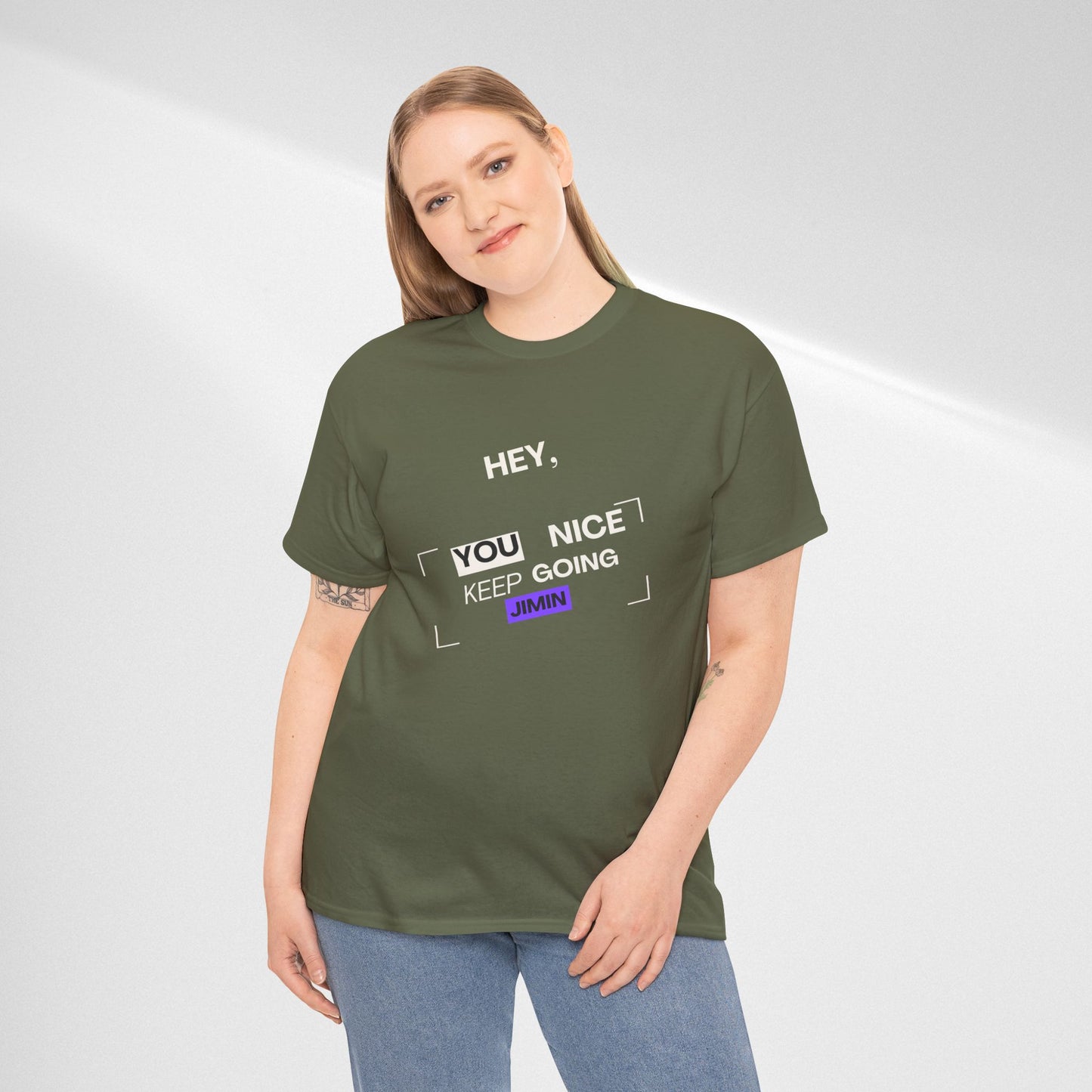 Motivational Tee — "Hey, You Nice Keep Going" Inspirational Graphic T-Shirt