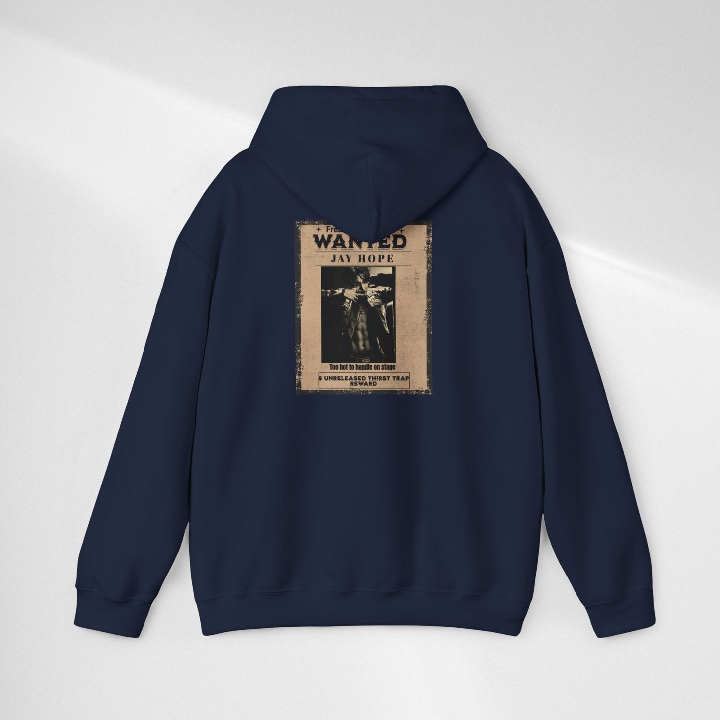Hoodie - Vintage JHOPE 'WANTED' Poster Graphic Hooded Sweatshirt