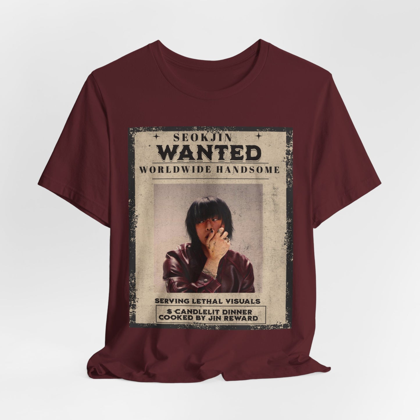 T-Shirt — 'Seokjin Wanted: Worldwide Handsome' Vintage Poster Tee
