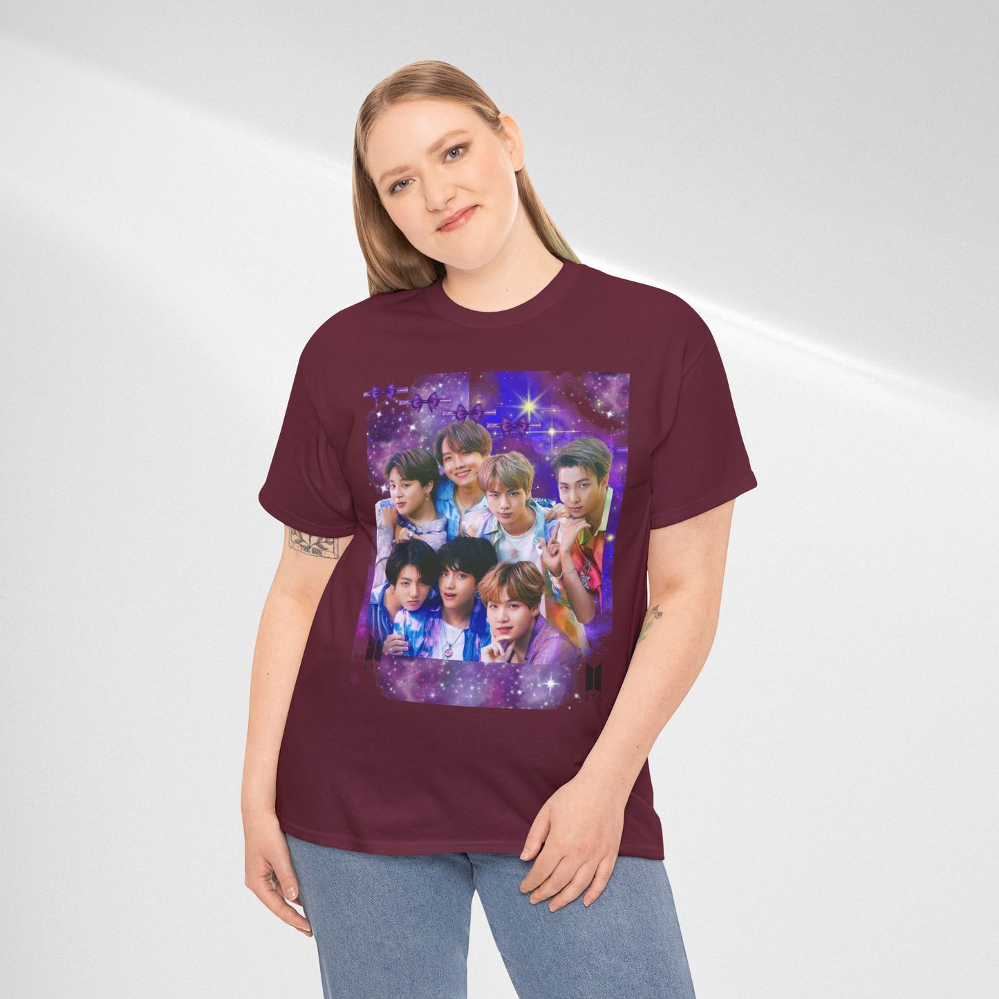 BTS Collage Tee — Purple Dream Photo Graphic T-Shirt