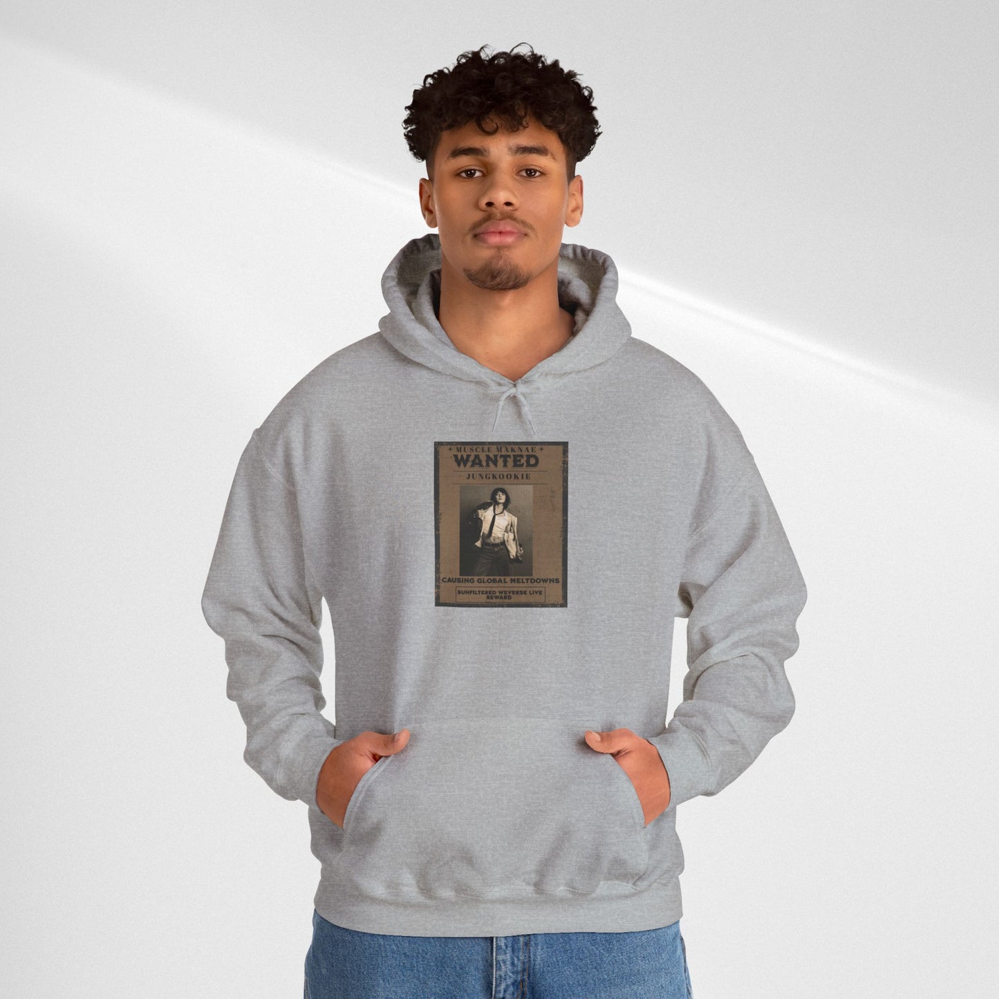 Hoodie — Vintage JK 'WANTED' Poster Graphic Pullover