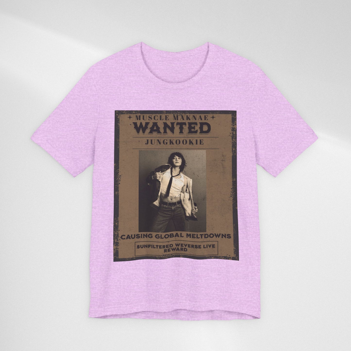 Wanted Poster Tee — 'Jungkook: Causing Global Meltdowns' Vintage K-Pop T-Shirt