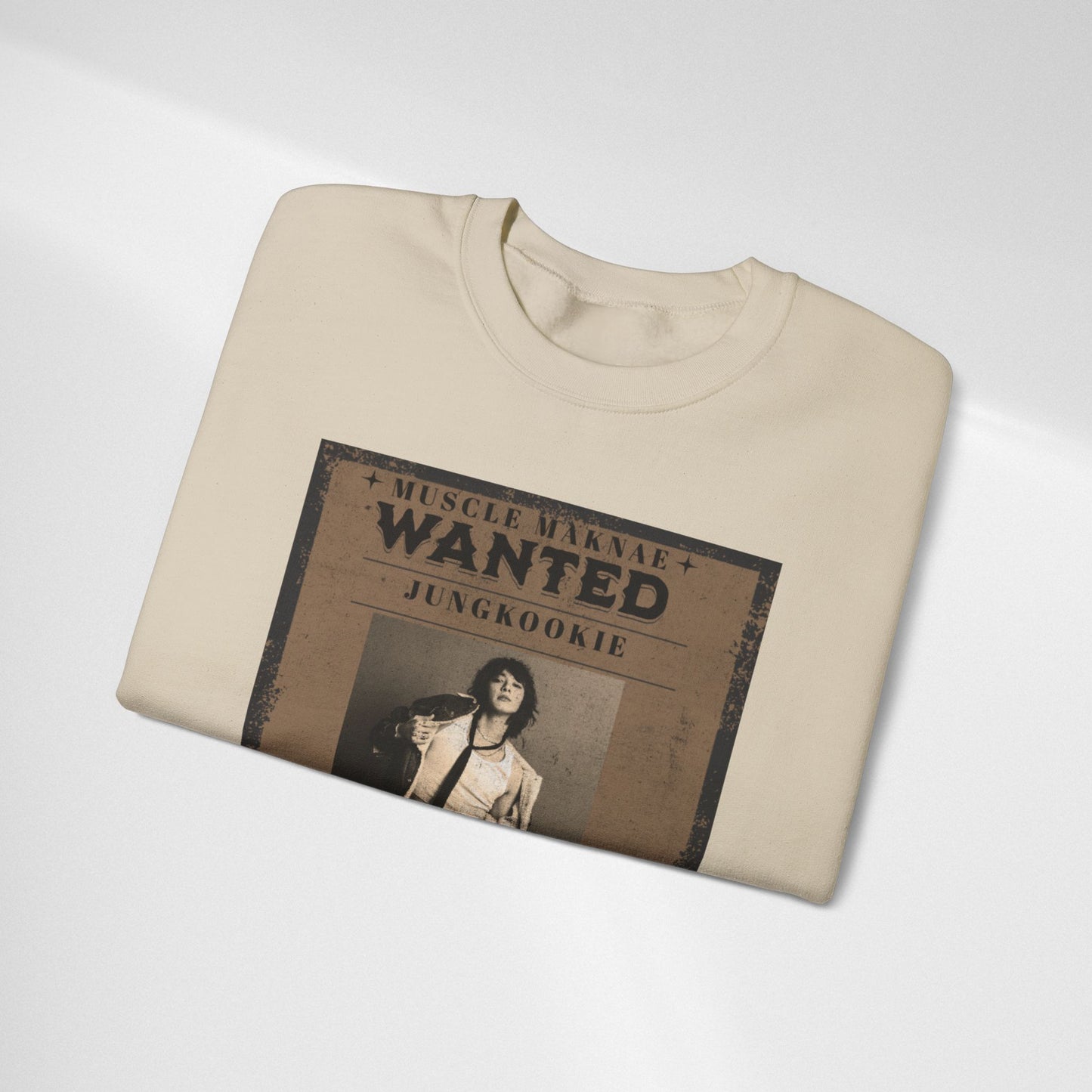 Crewneck Sweatshirt — Vintage JK'Wanted' Poster Graphic