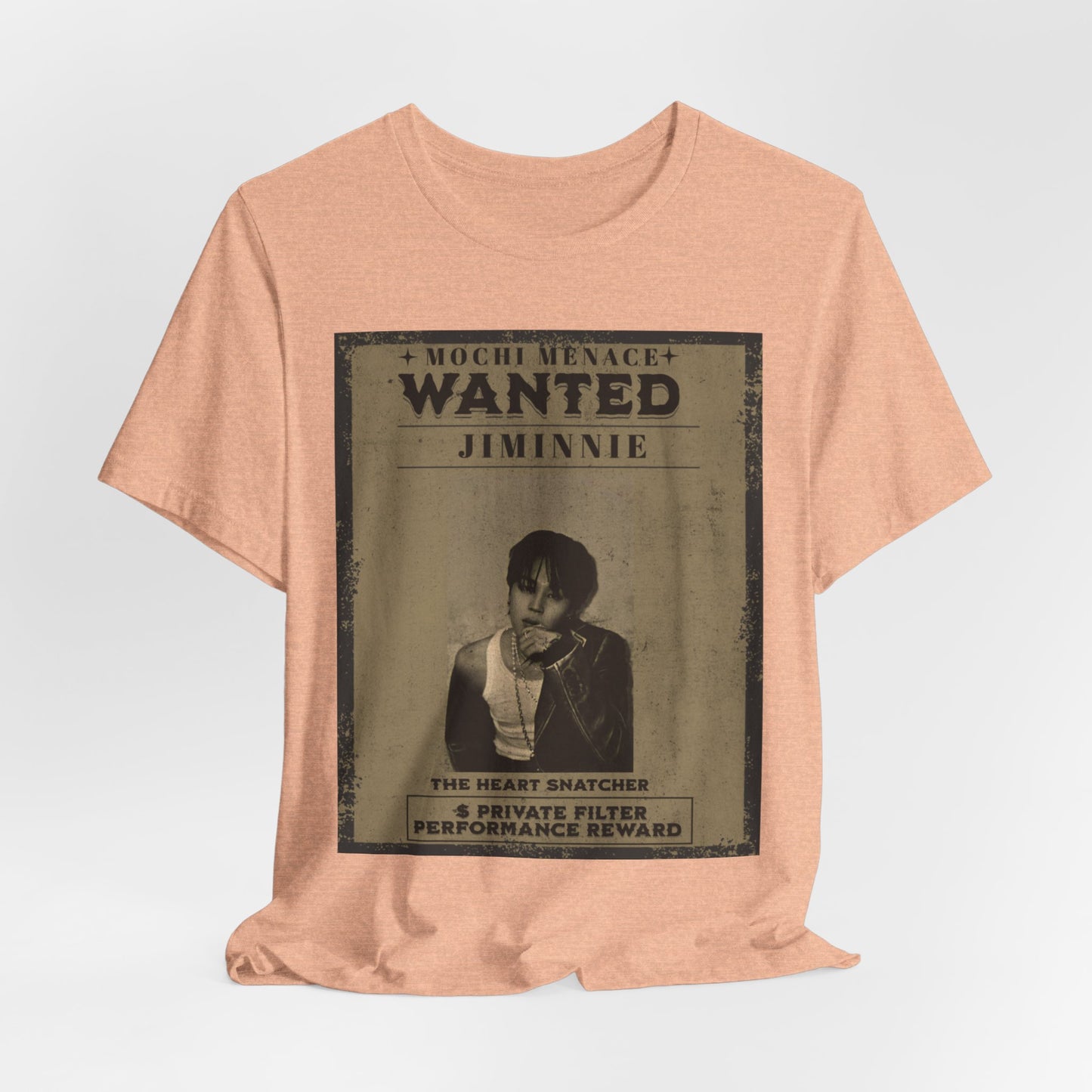 JIMIN Wanted Poster Graphic Tee — 'Mischief Menace' Vintage Style