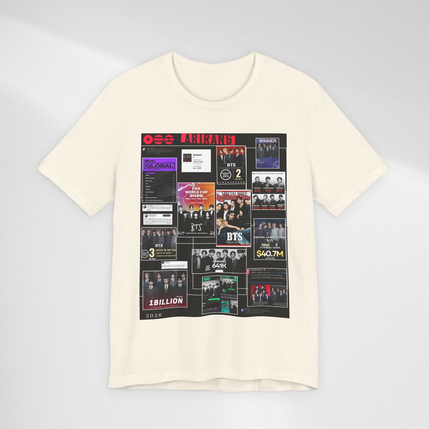 BTS  ARIRANG Collage Graphic Tee — K‑Pop Fan Tribute Shirt