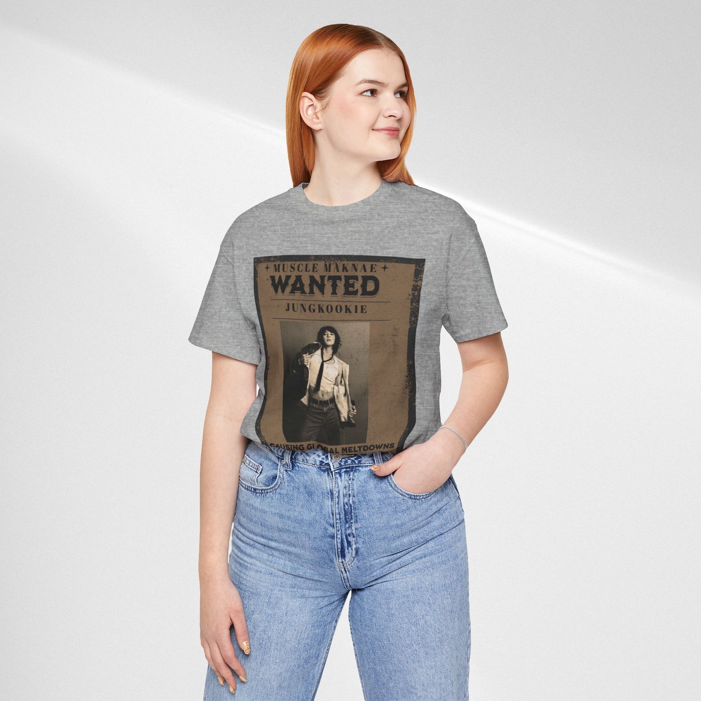 Wanted Poster Tee — 'Jungkook: Causing Global Meltdowns' Vintage K-Pop T-Shirt