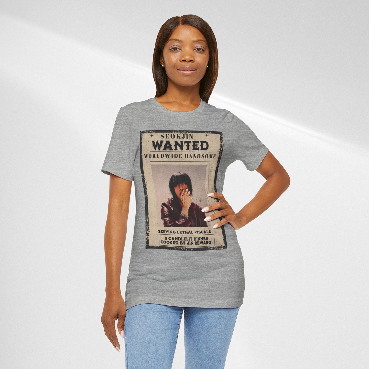 T-Shirt — 'Seokjin Wanted: Worldwide Handsome' Vintage Poster Tee