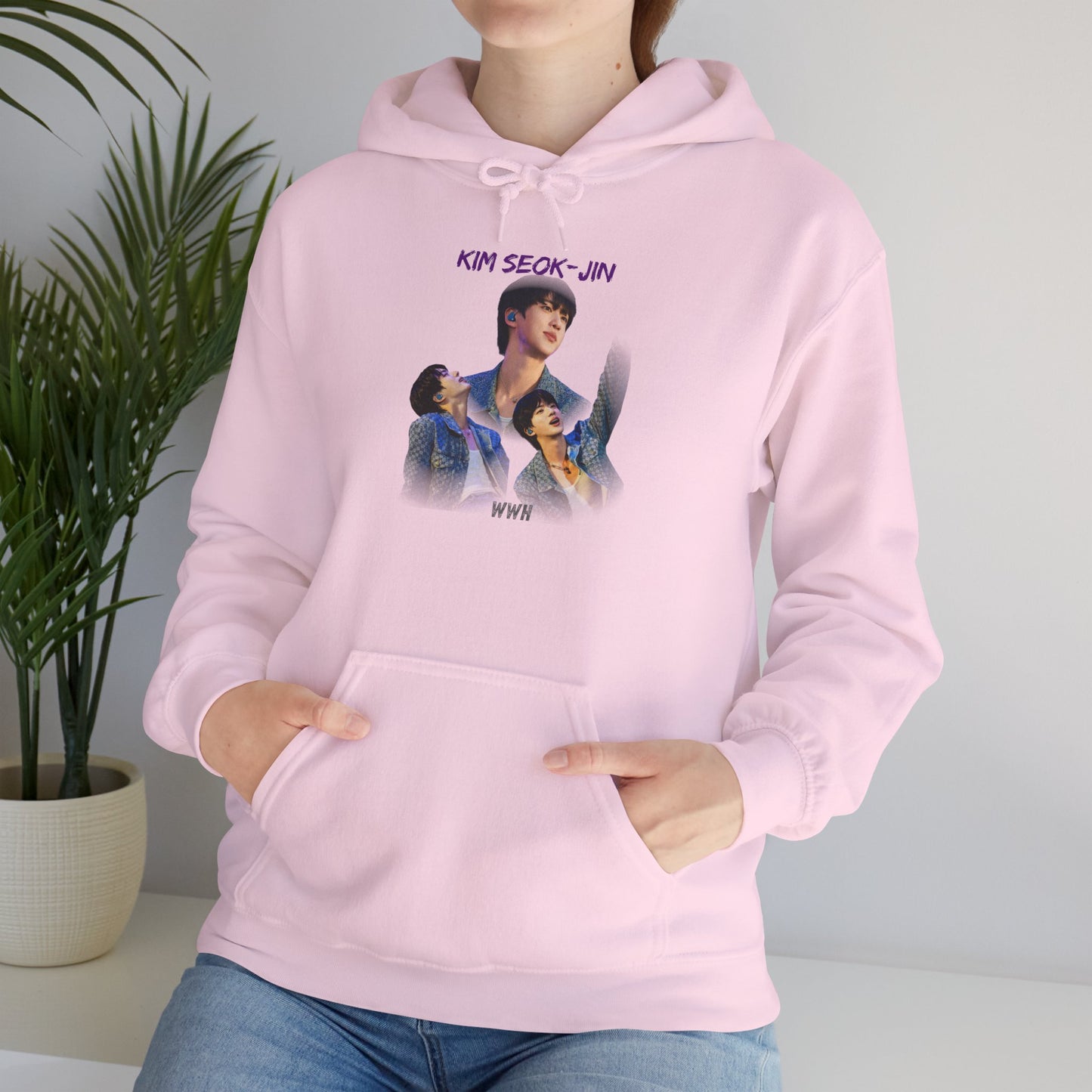 JIN Graphic Hoodie — Artistic Three-Image Portrait Design