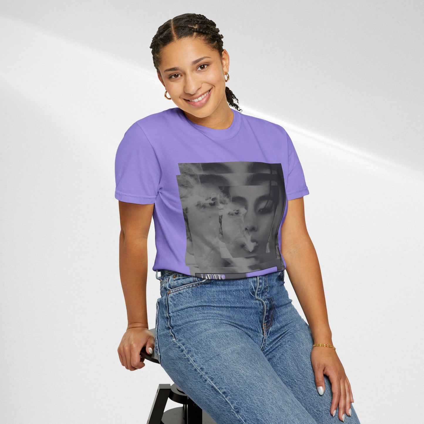 V Graphic Tee — Noir Glitch Portrait T-Shirt