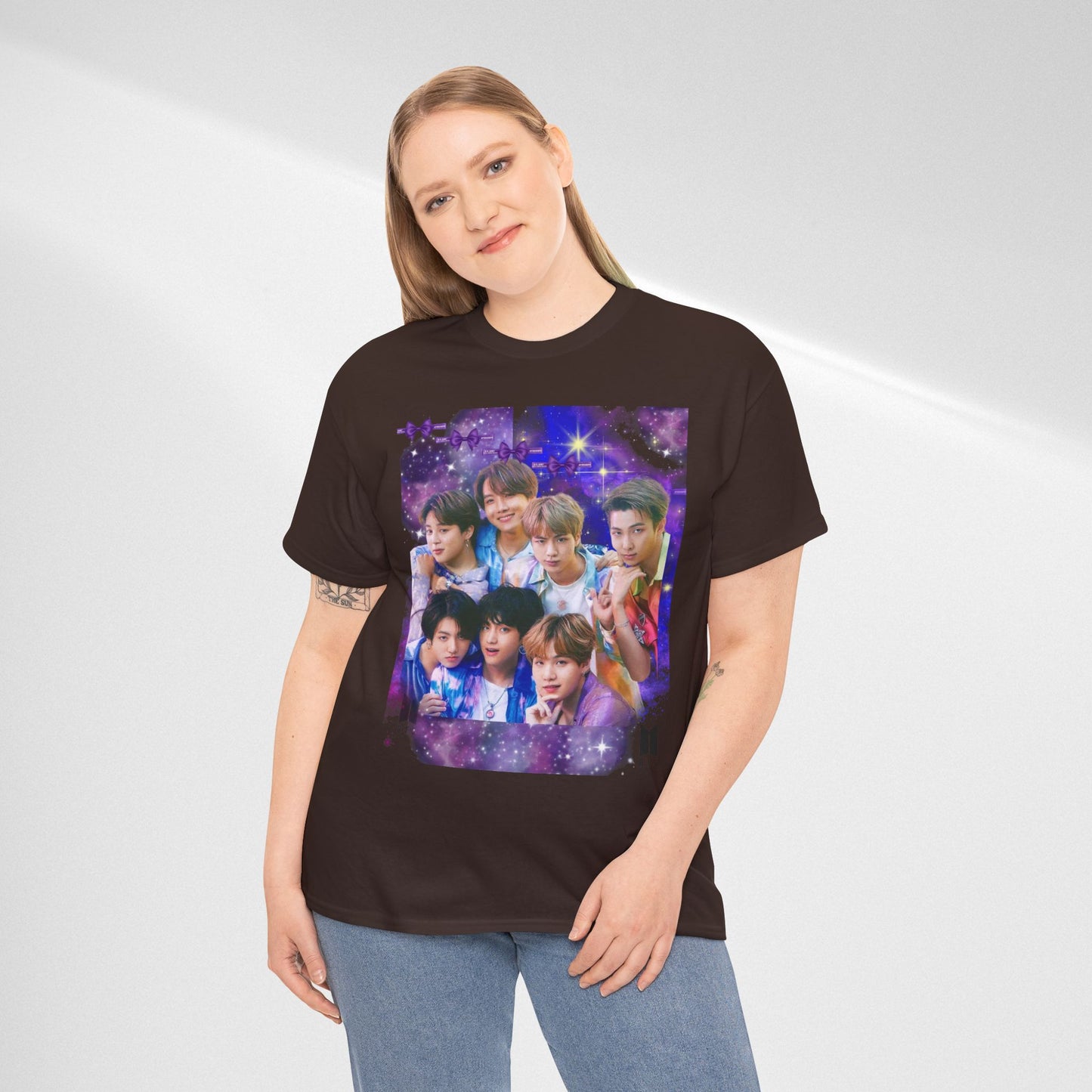 BTS Collage Tee — Purple Dream Photo Graphic T-Shirt