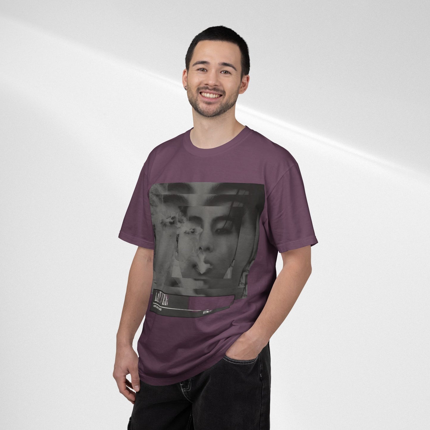V Graphic Tee — Noir Glitch Portrait T-Shirt
