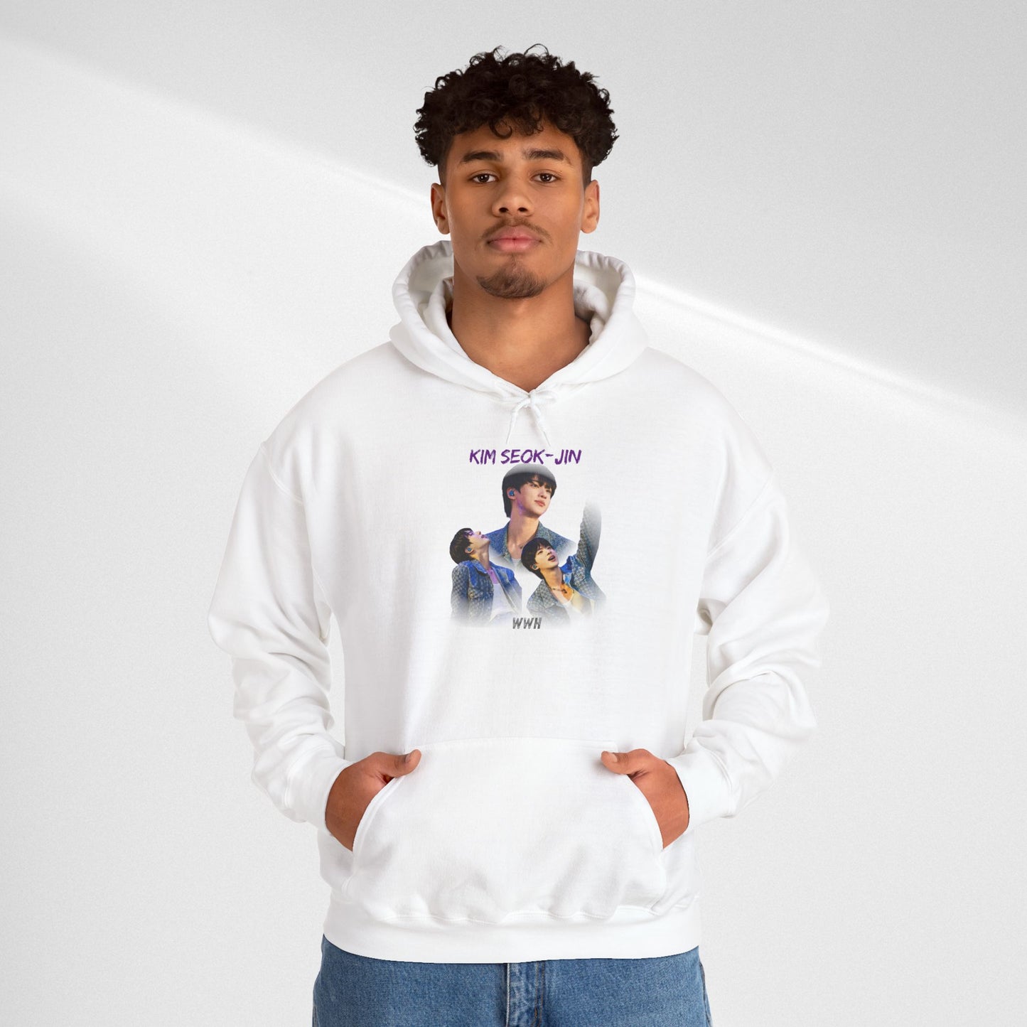 JIN Graphic Hoodie — Artistic Three-Image Portrait Design