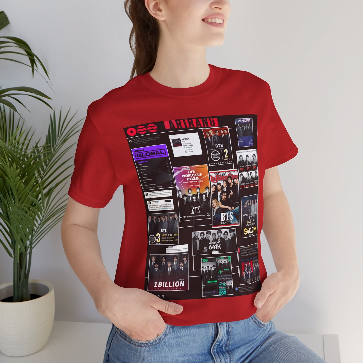 BTS  ARIRANG Collage Graphic Tee — K‑Pop Fan Tribute Shirt