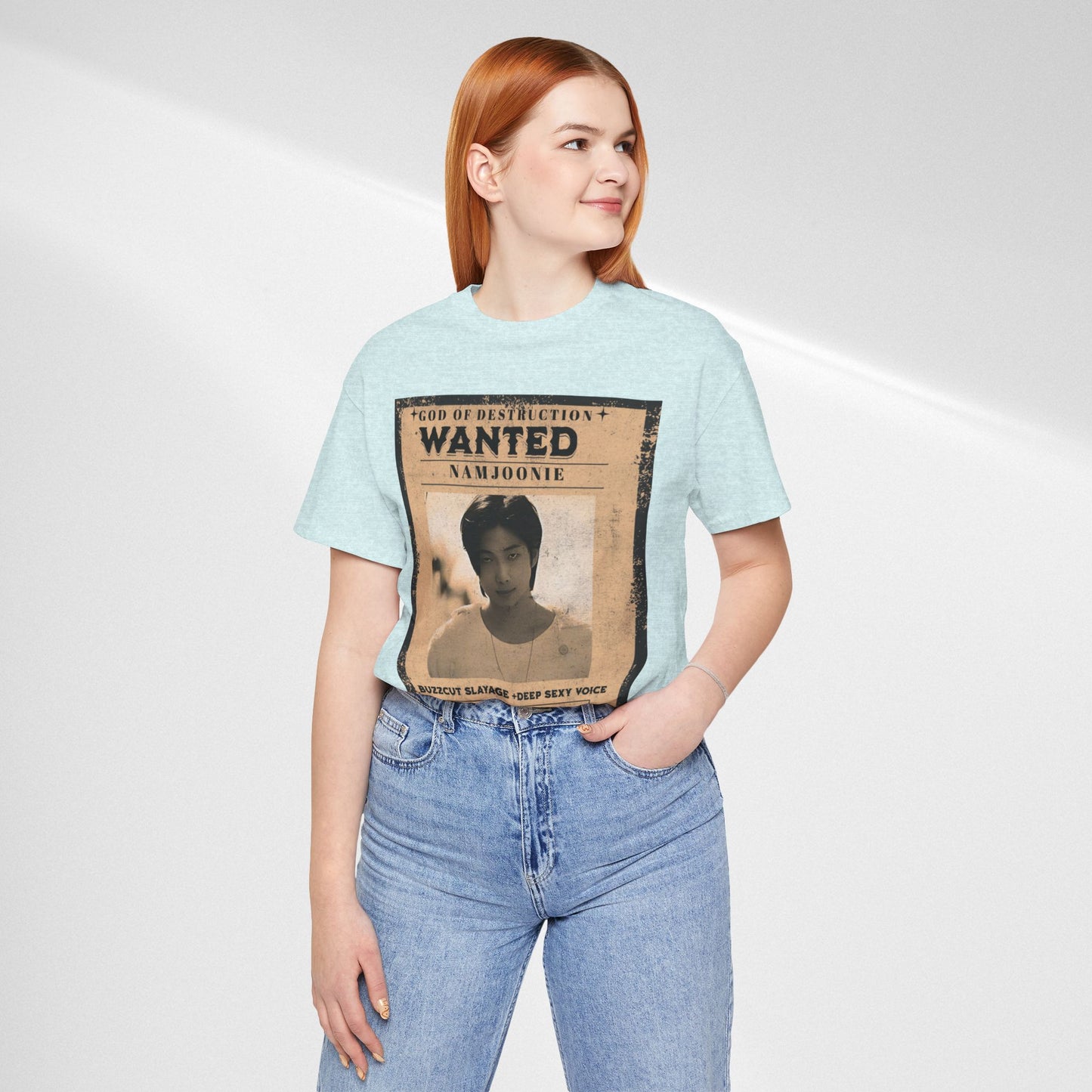 T-Shirt — Vintage 'Wanted: Namjoonie' Photo Tee (K-Pop Fan Poster Style)