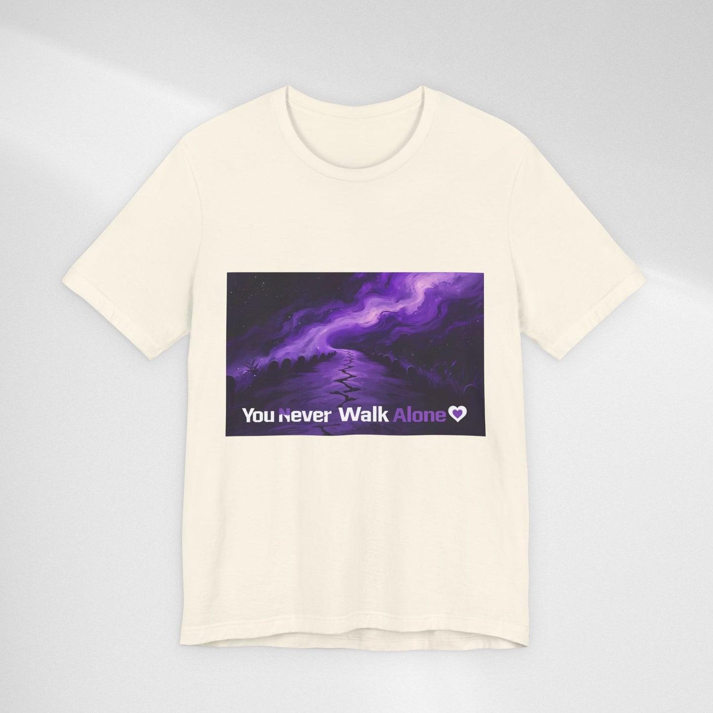 You Never Walk Alone Tee — Purple Night Stairway Graphic T‑Shirt
