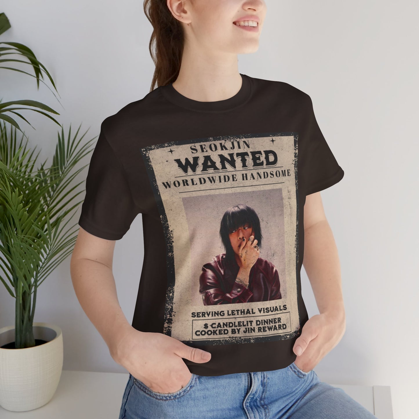 T-Shirt — 'Seokjin Wanted: Worldwide Handsome' Vintage Poster Tee