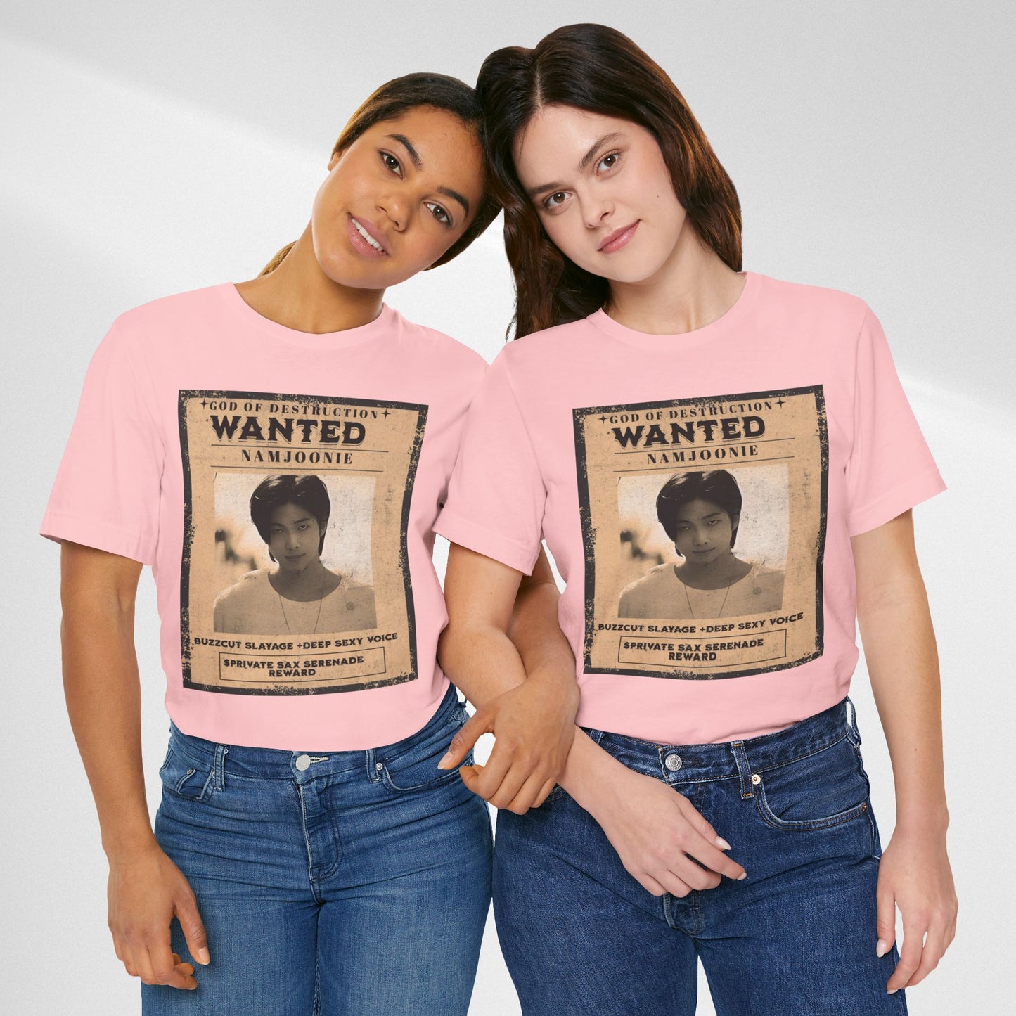 T-Shirt — Vintage 'Wanted: Namjoonie' Photo Tee (K-Pop Fan Poster Style)