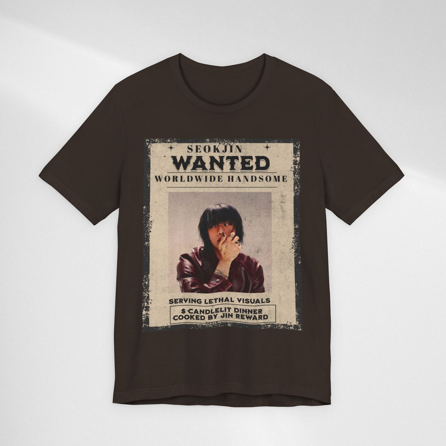 T-Shirt — 'Seokjin Wanted: Worldwide Handsome' Vintage Poster Tee