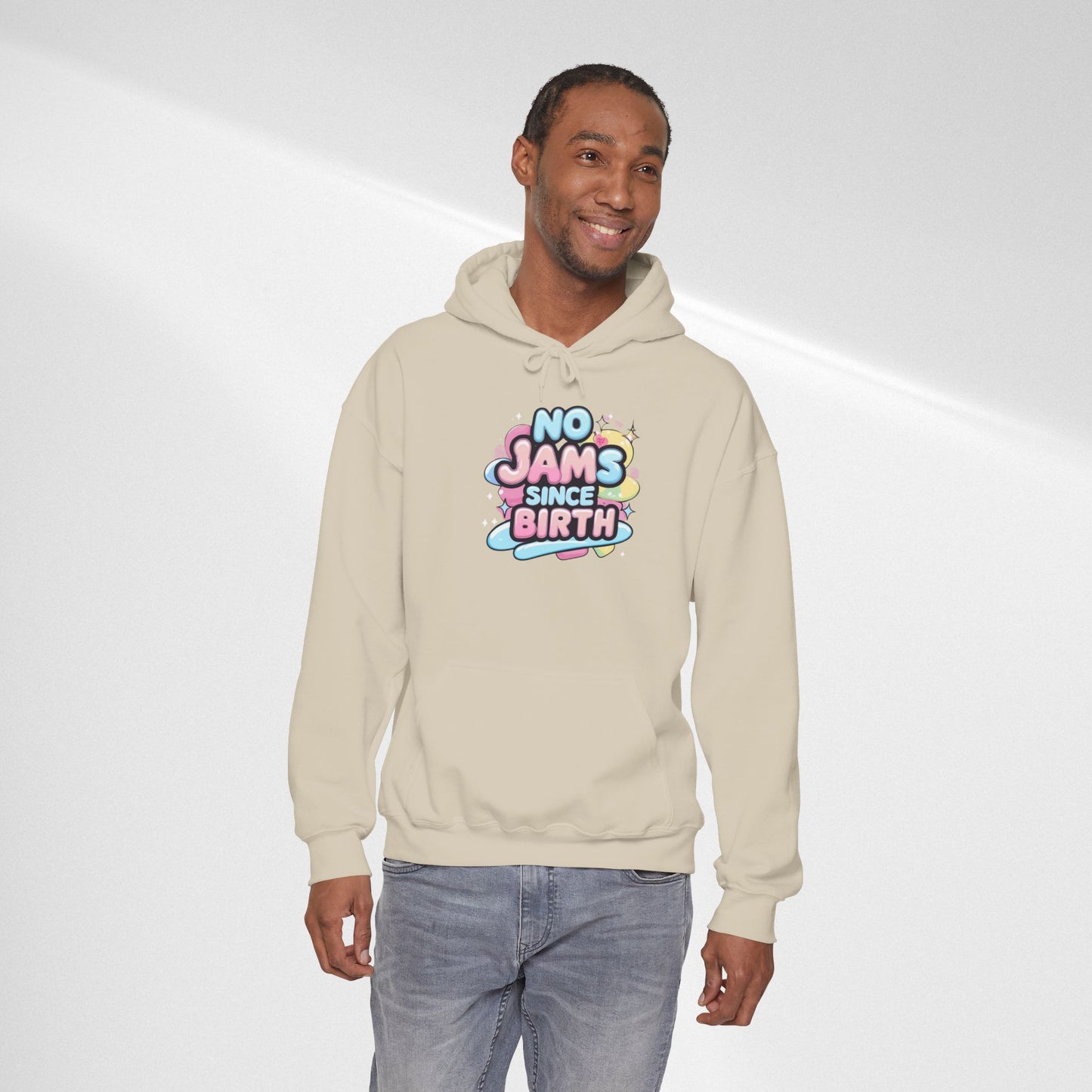 Hoodie — "No Jams Since Birth" Cute Kawaii Graphic Pullover