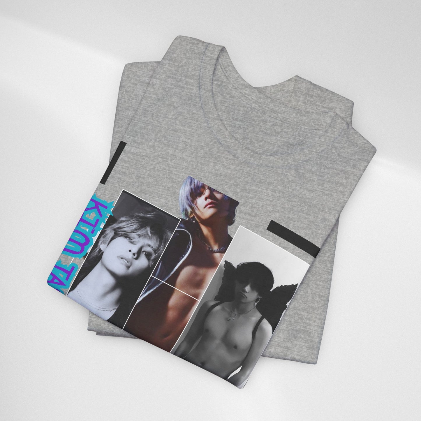 TAE Photo Collage Graphic Tee — Retro Black & White Portraits