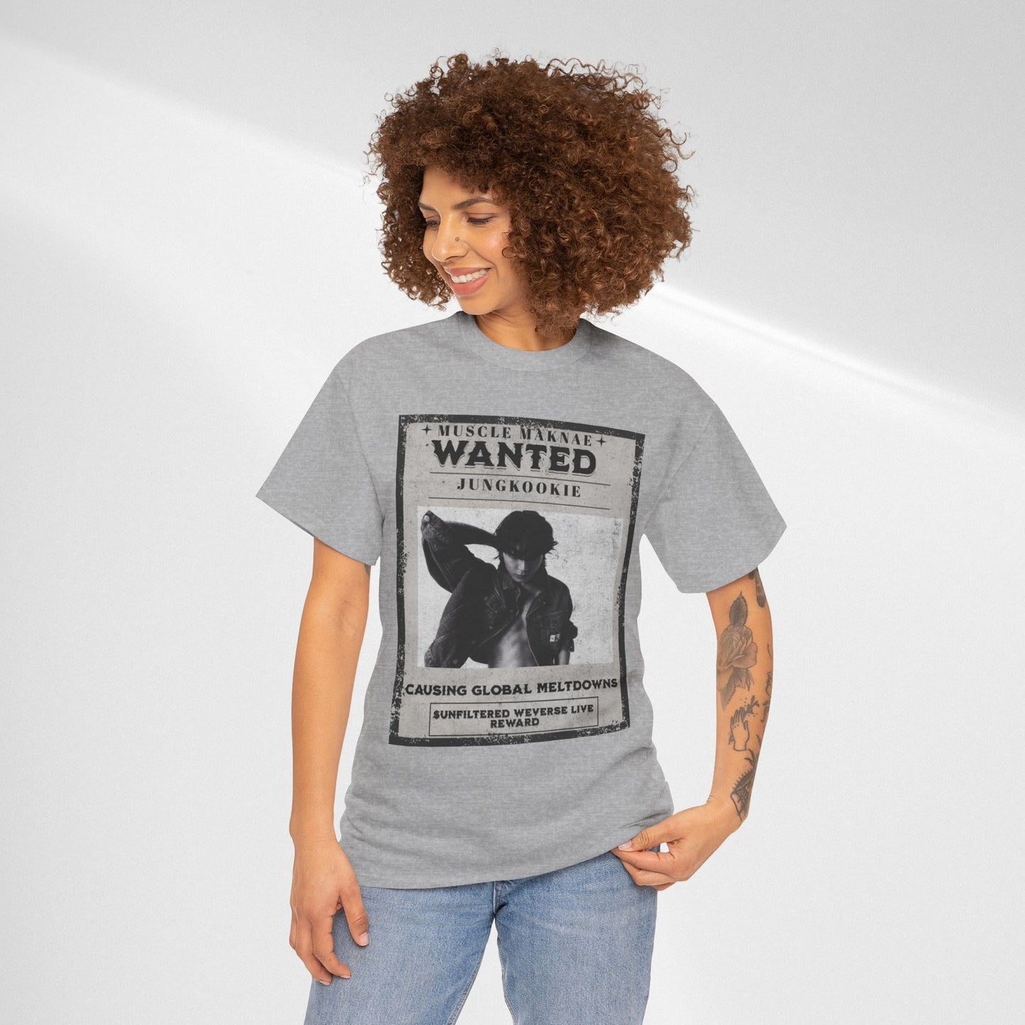 Wanted Poster T-Shirt — "Jungkookie" Vintage K-Pop Graphic Tee