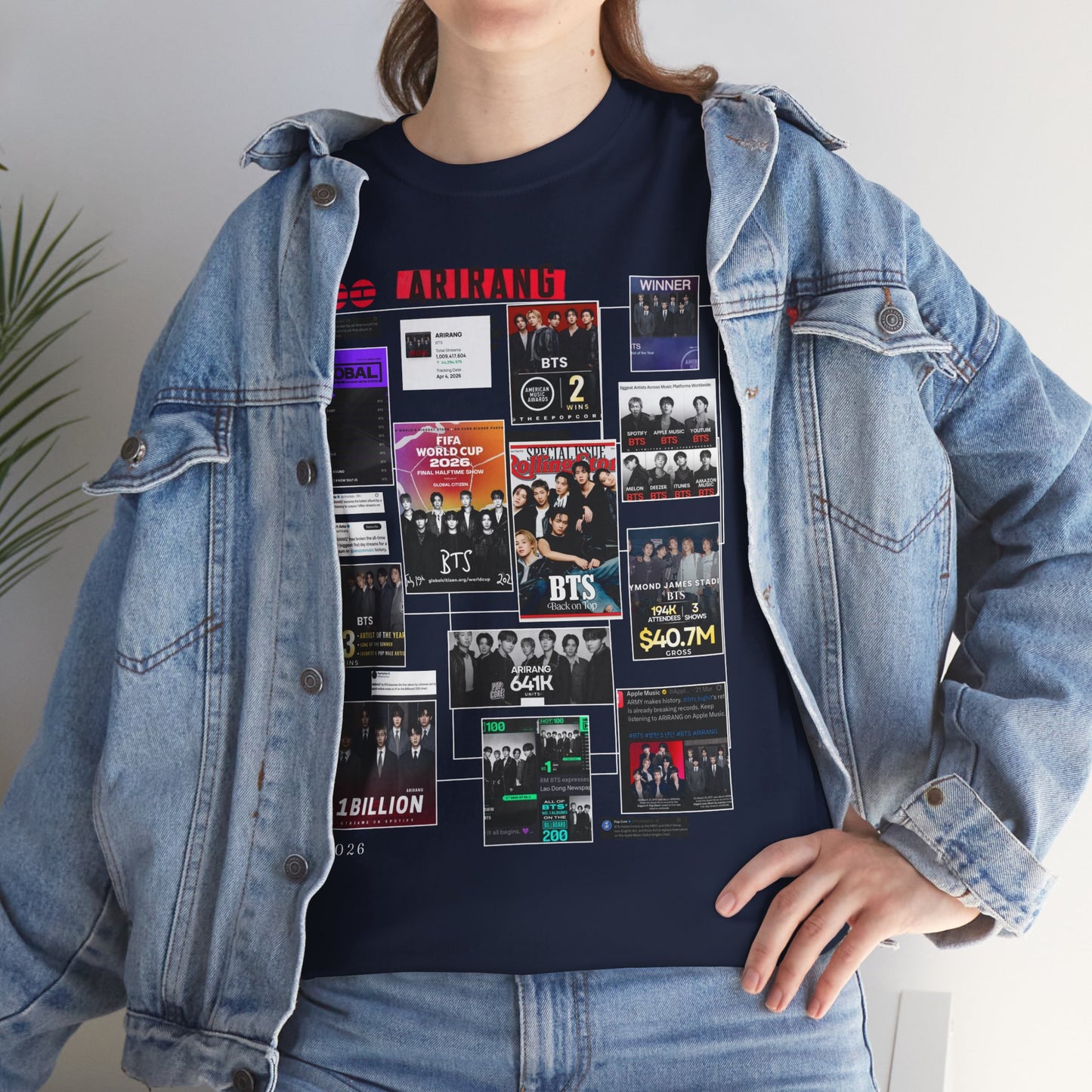 BTS ARIRANG Collage Tee — Iconic Albums & Milestones Graphic T-Shirt