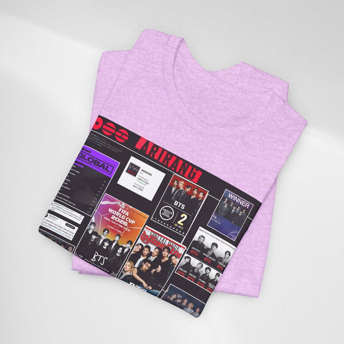 BTS  ARIRANG Collage Graphic Tee — K‑Pop Fan Tribute Shirt