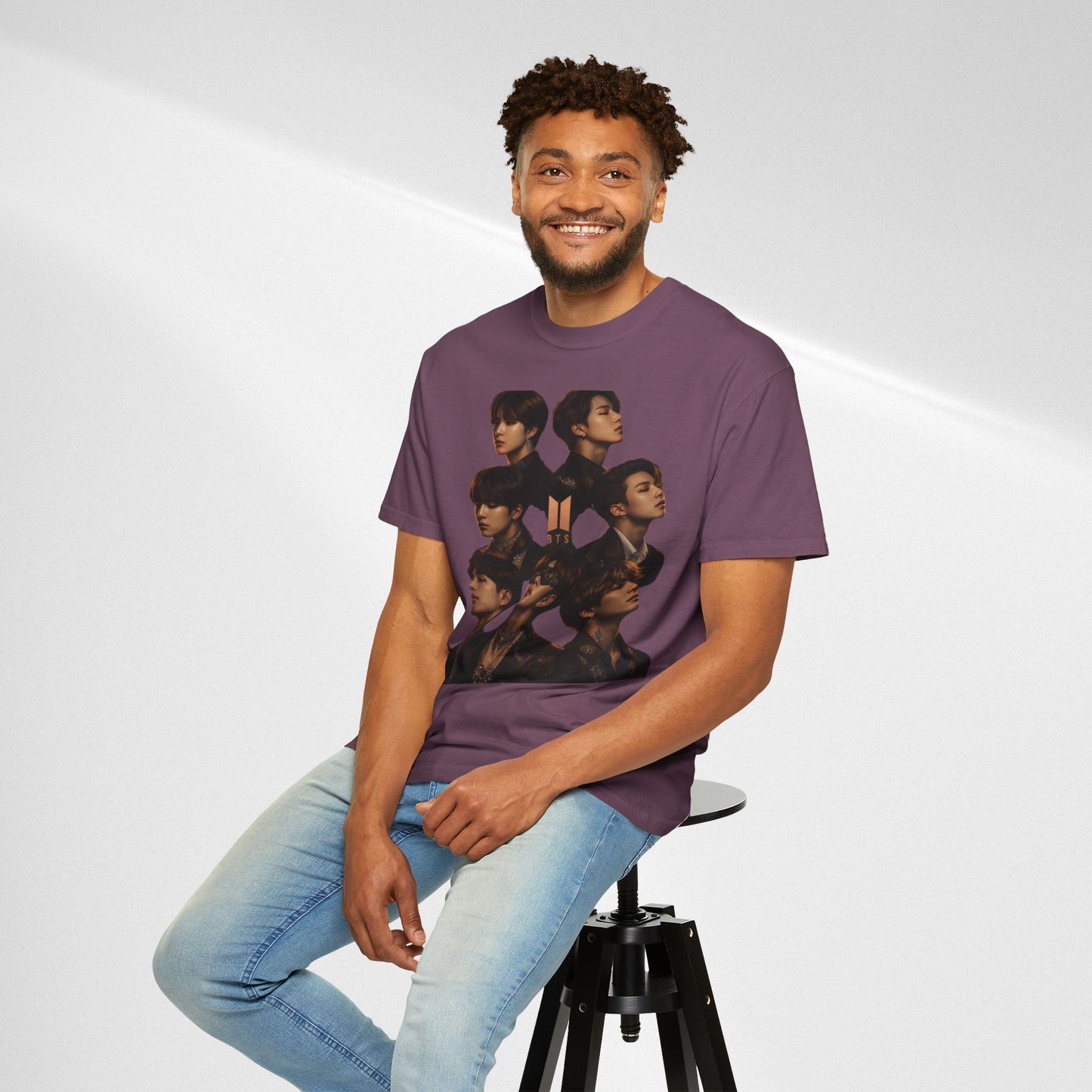 BTS Portrait Collage T-Shirt — Dark Mood Graphic Tee