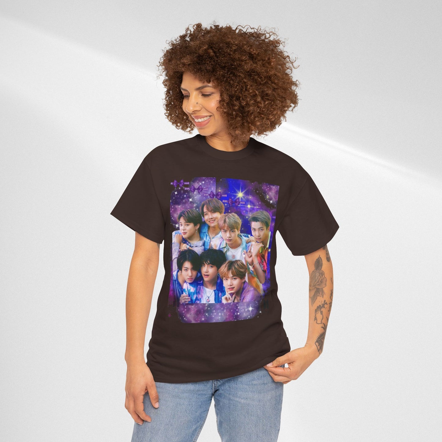 BTS Collage Tee — Purple Dream Photo Graphic T-Shirt