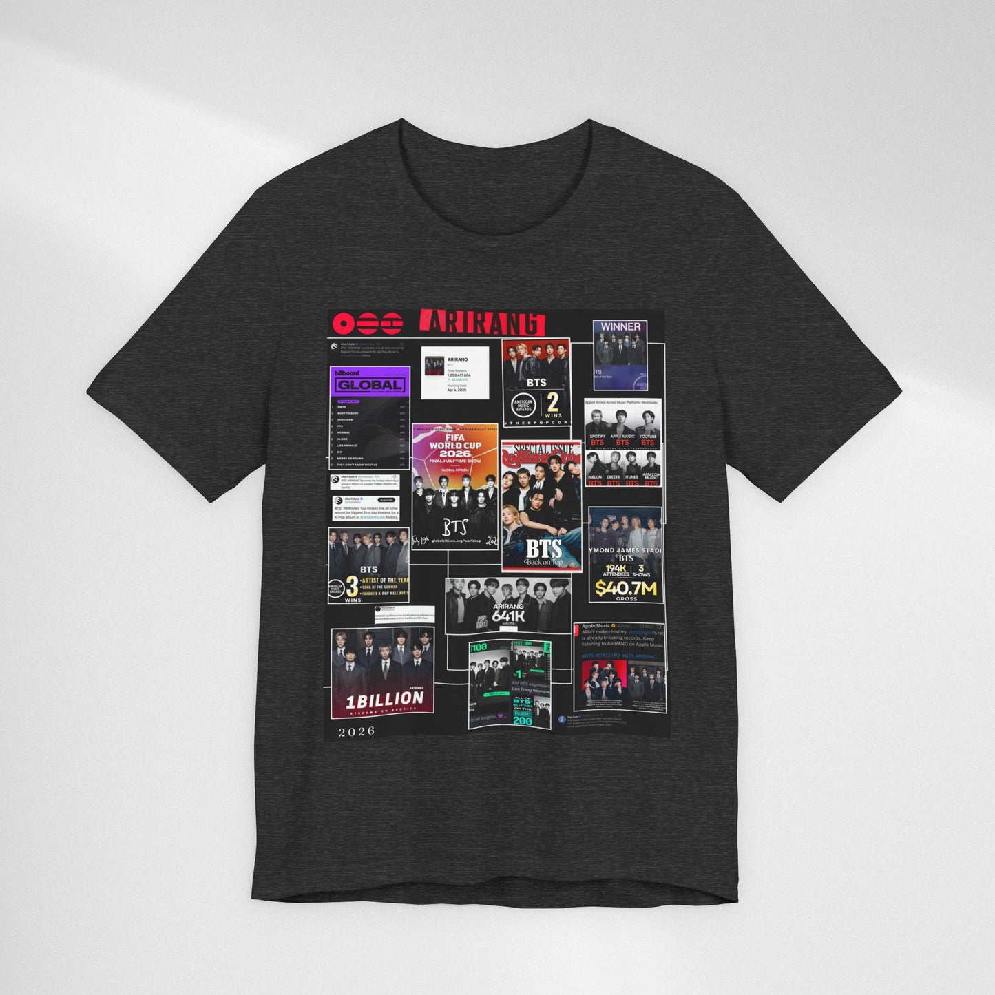 BTS  ARIRANG Collage Graphic Tee — K‑Pop Fan Tribute Shirt
