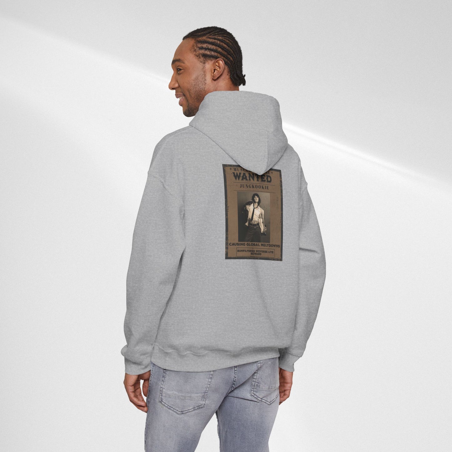 Hoodie — Vintage JK 'WANTED' Poster Graphic Pullover