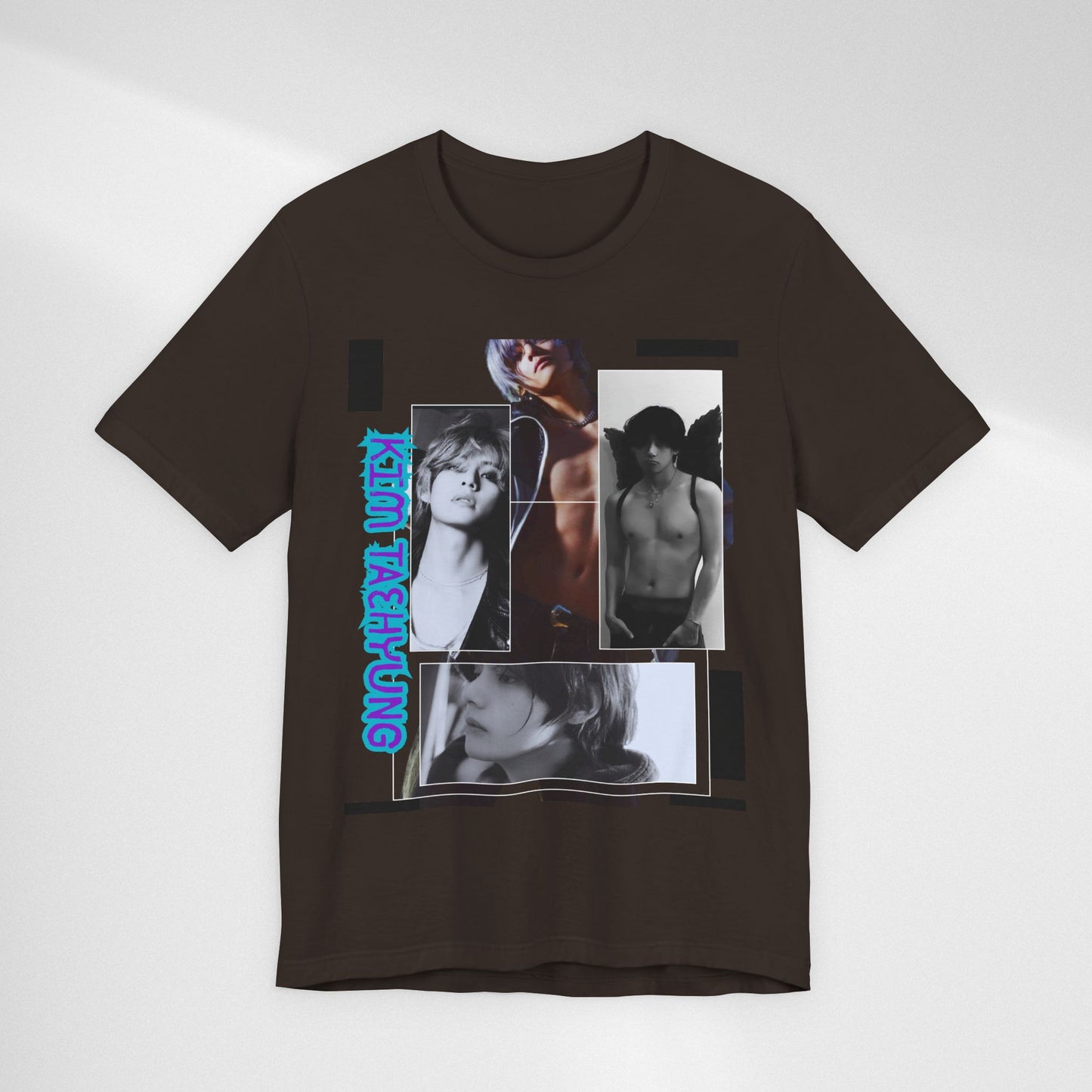 TAE Photo Collage Graphic Tee — Retro Black & White Portraits